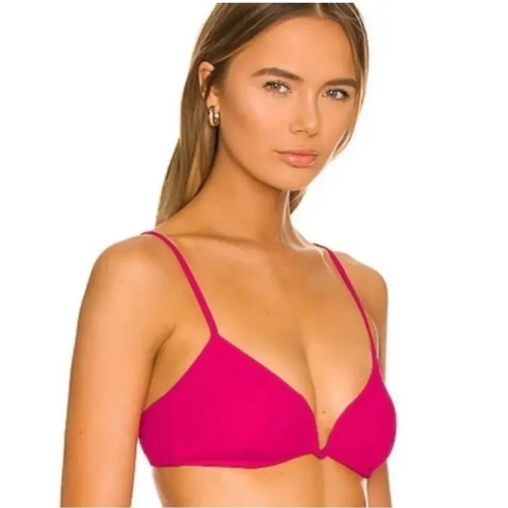 L*Space Helena Ribbed Bikini Top in Bougainvillea XS NWT